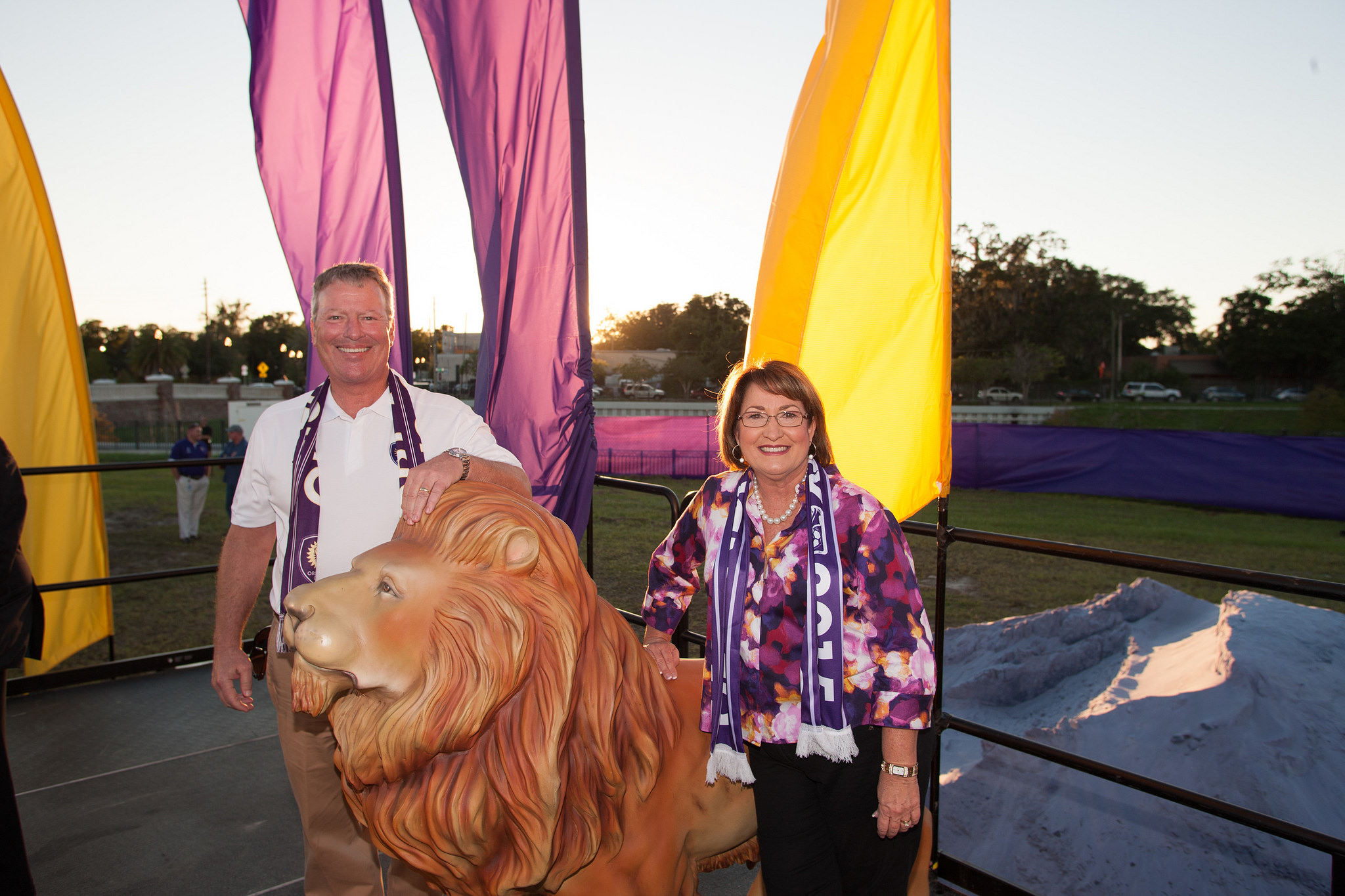 Mayor Jacobs and Mayor Dyer at stadium groundbreaking