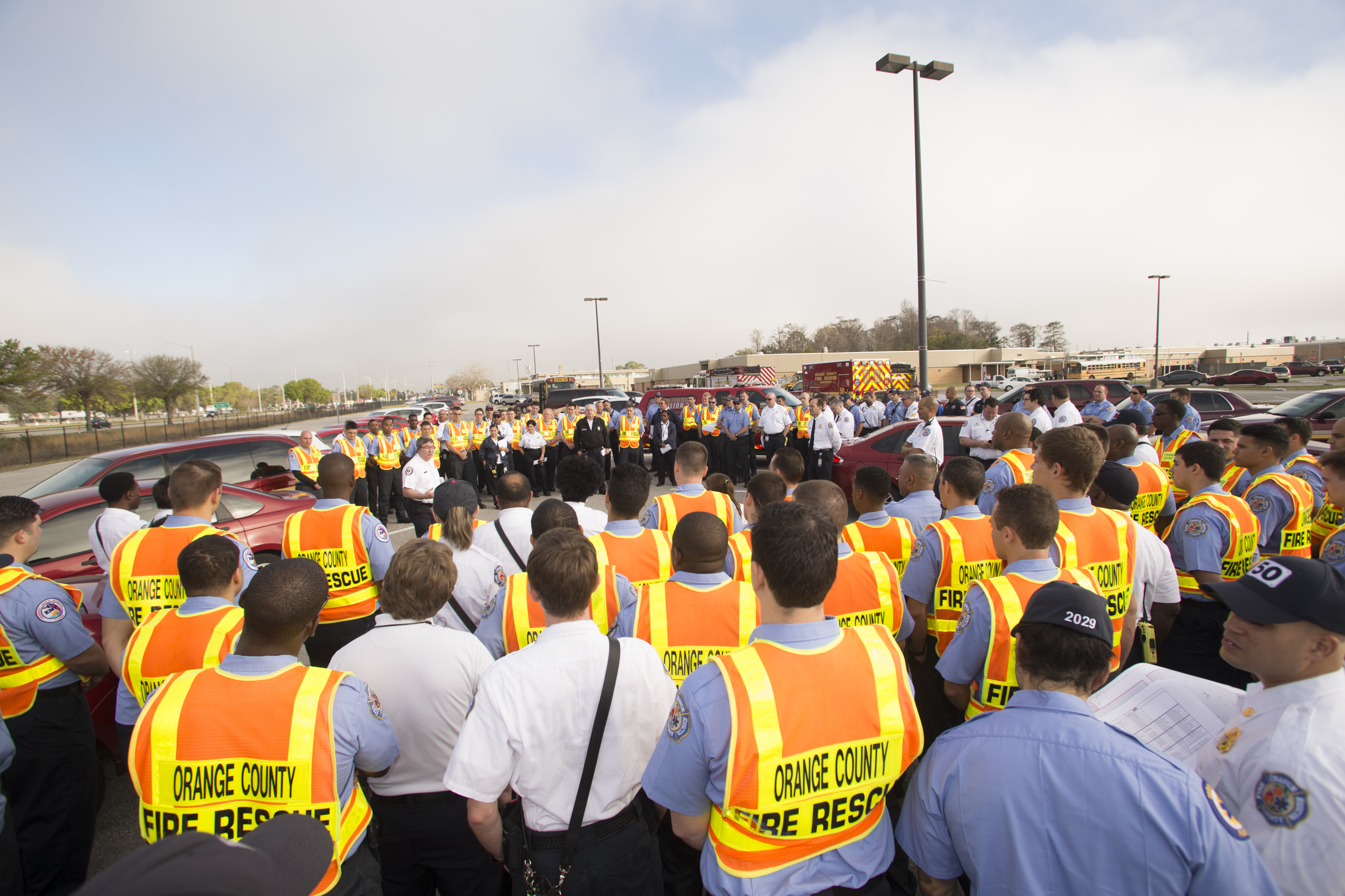 Orange County Fire Rescue officers standing together