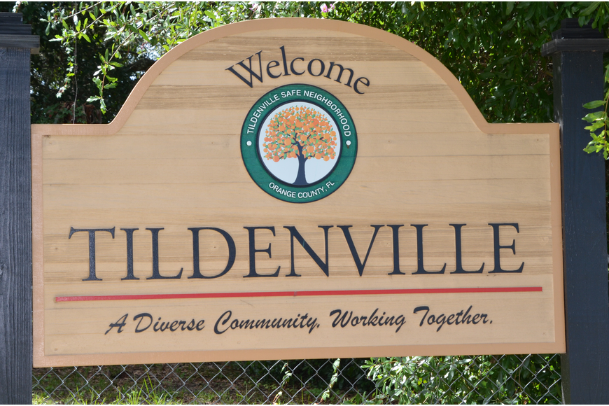 Tildenville neighborhood sign