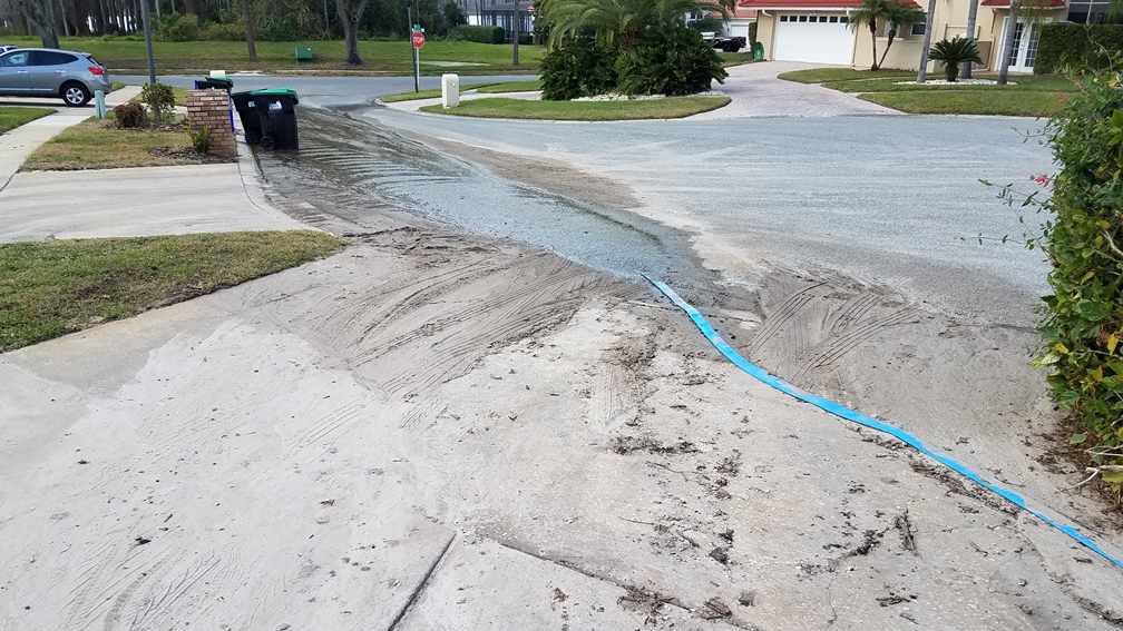 Pool wastewater flowing down the storm drain and directly into our waterways