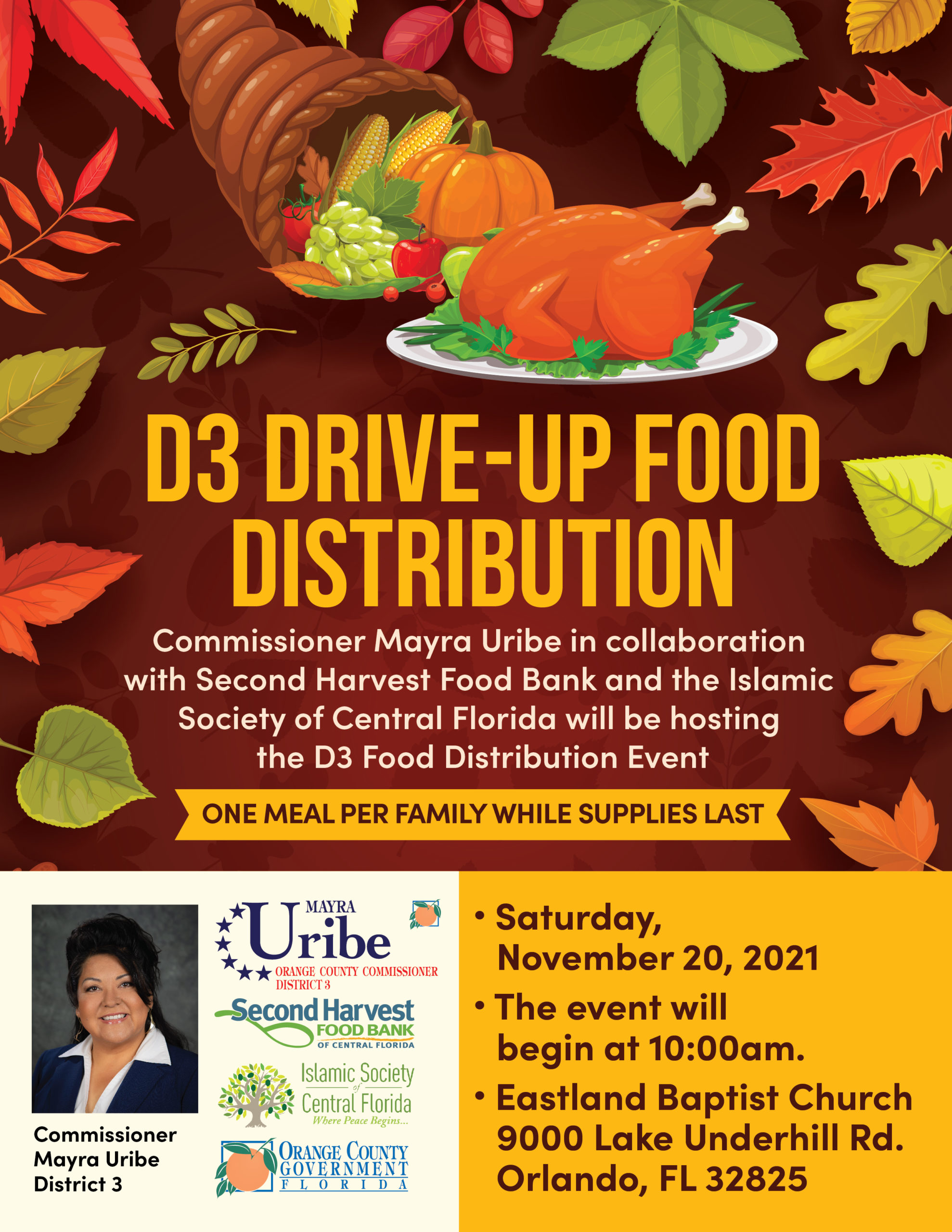 District 3 Drive-up Food Distribution - One meal per family while supplies last