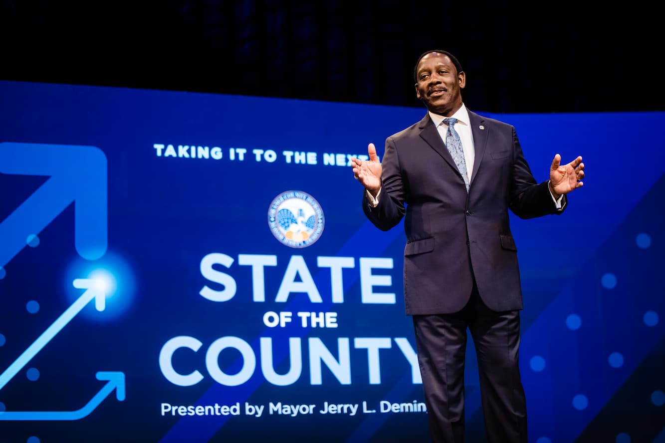 The 2023 State of the County address by Orange County Mayor Jerry L. Demings took place Friday, June 9, 2023 in the Linda Chapin Theatre at the Orange County Convention Center.