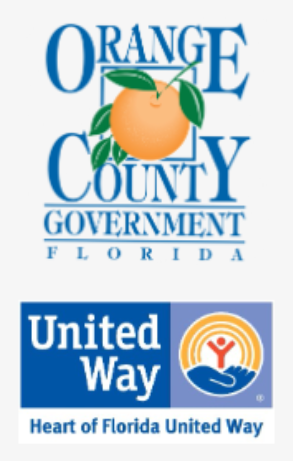 Logos del Gobierno del Condado de Orange y de Heart Of Florida United Way